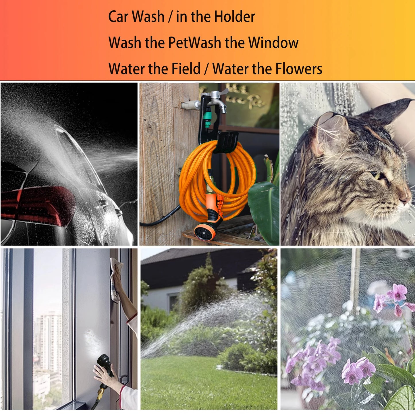 Expandable Garden Hose with 10 Function Spray Nozzle