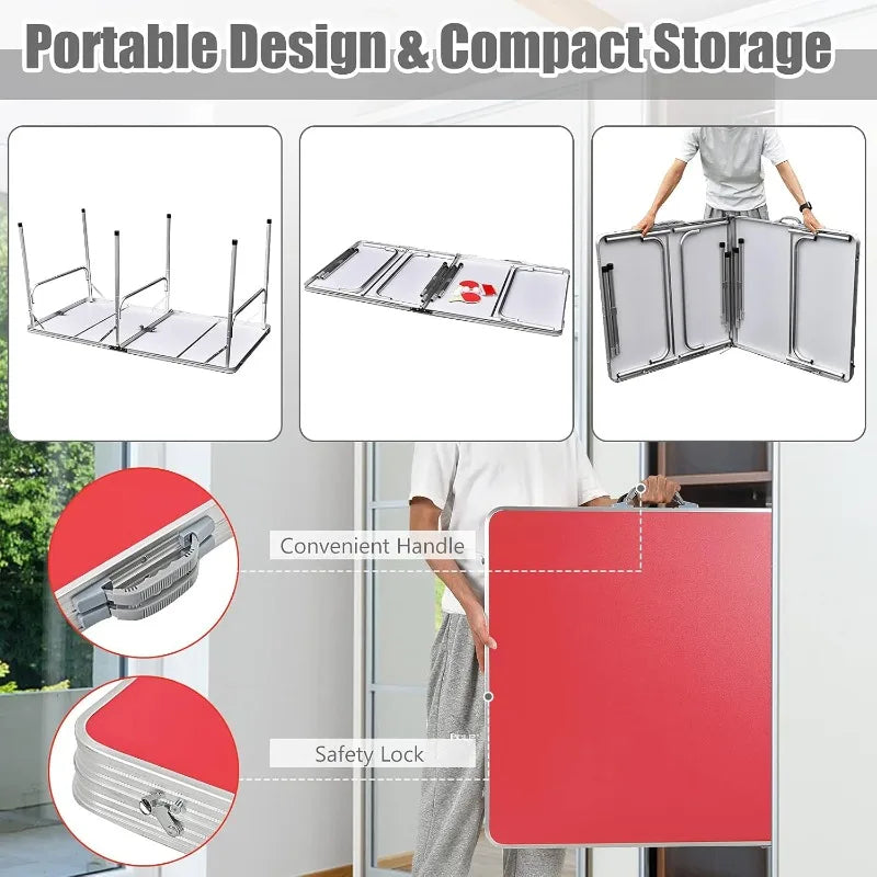 Foldable Table Tennis Table with Net, 2 Paddles, Ping Pong Balls,