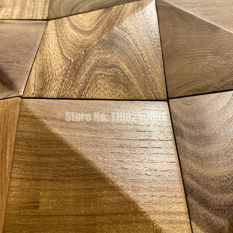 Natural Solid 3D Wooden Acoustic Mosaic Tiles