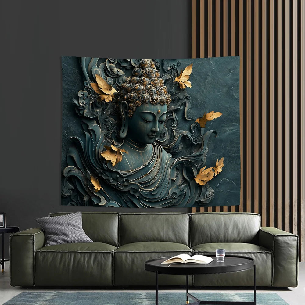 3D Buddha Wall Art Tapestry