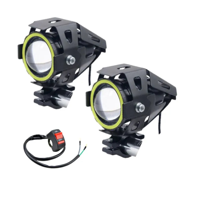 2×LED Angel Eye Motorcycle Headlights
