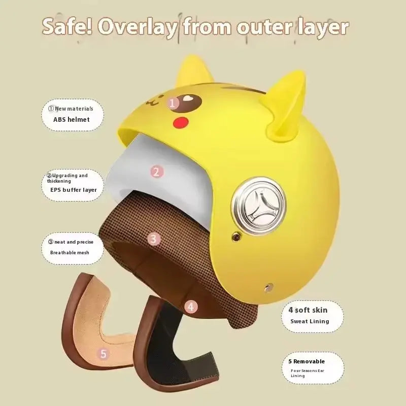 Children Safety Four Season Universal Half Helmet Cute Cartoon