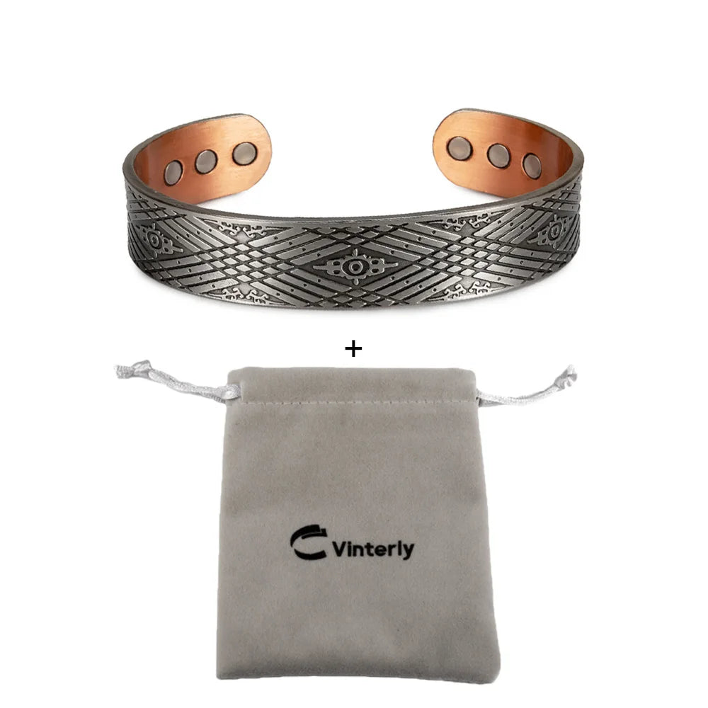Solid Copper Magnetic Therapy 15mm Adjustable Arthritis Relief