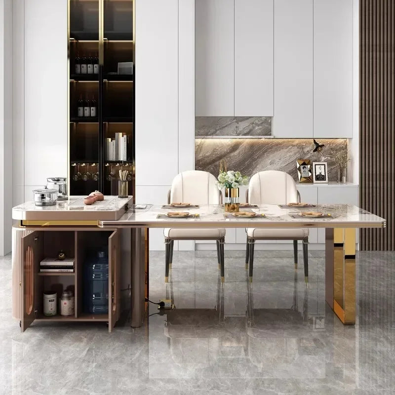 Italian Style Luxury Rock Slab Island Table