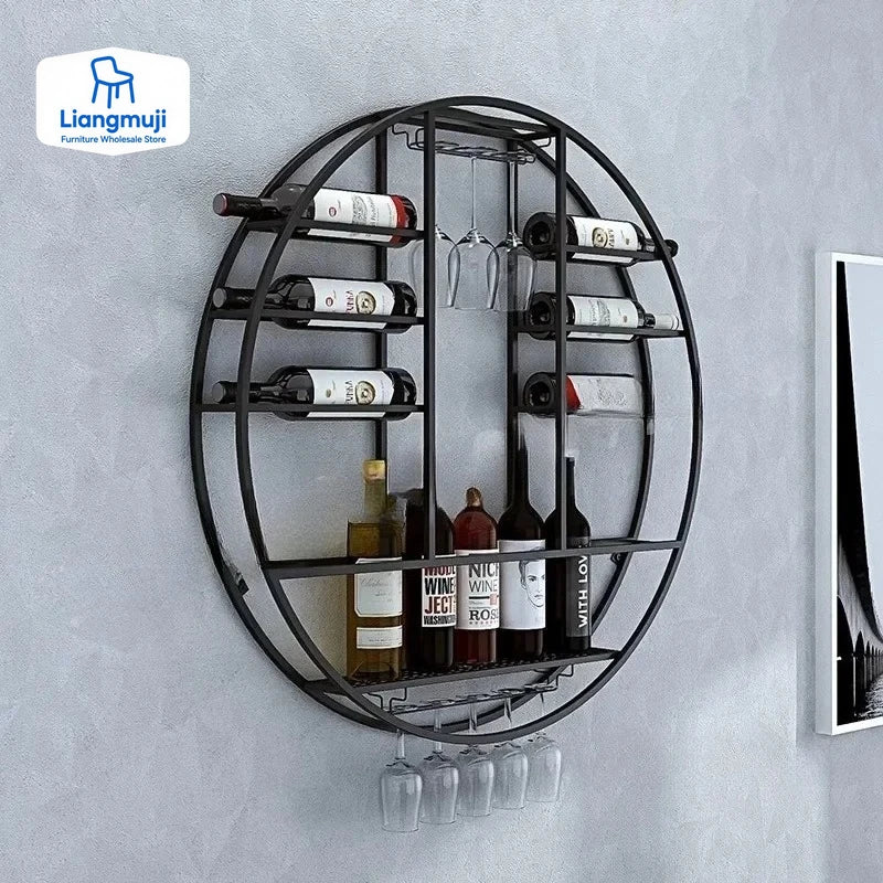 Wine Display Rack Wall Mounted Iron
