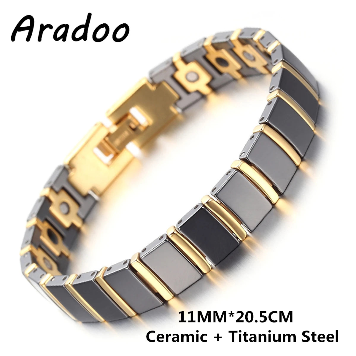 Ceramic Titanium Hematite Magnetic Therapy Bracelet
