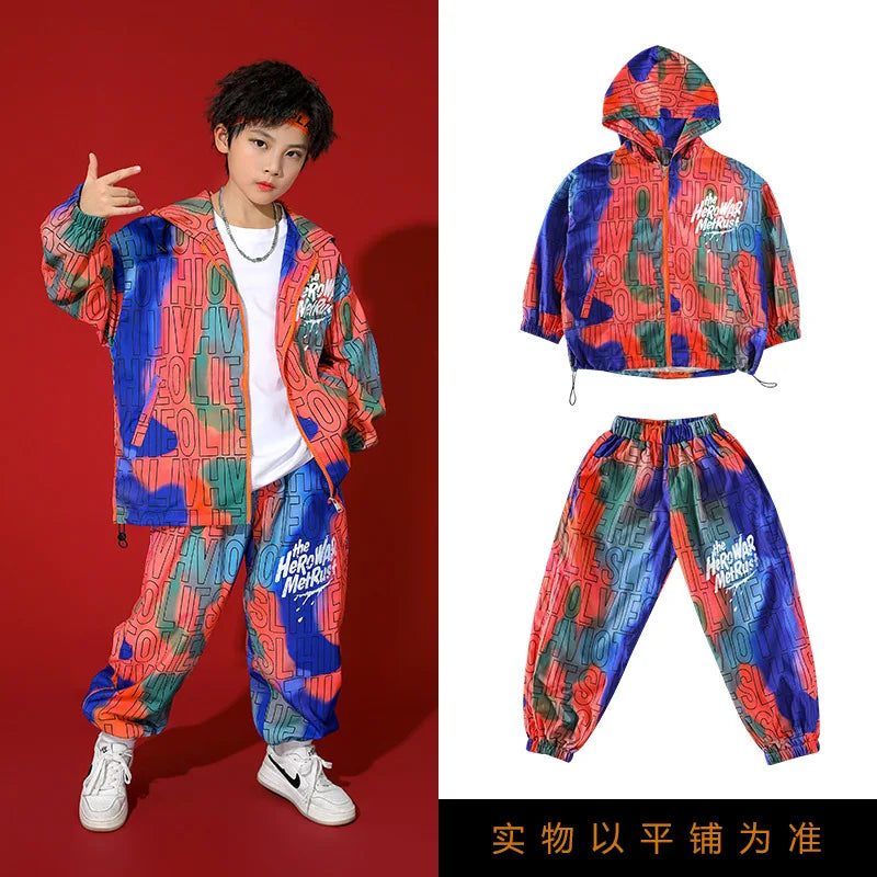 K pop Hip Hop Zip Up Letters Print Hoodie Jacket Top Streetwear
