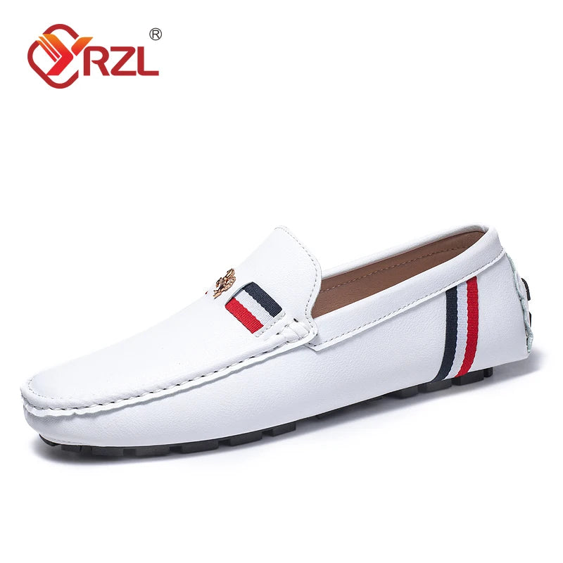 Mens Leather Casual Slip on Moccasins