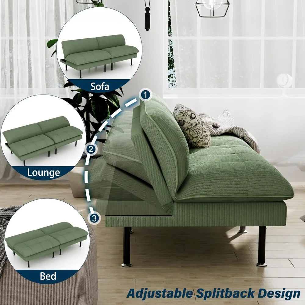 70" 4 in 1 Multi-Function Couch Sleeper with Adjustable Backrest