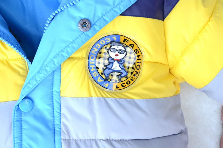 Winter Long Style Stripe Coat For Kids