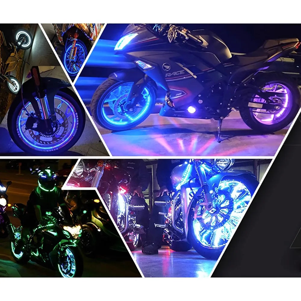 Motorcycle Wheel Hub LED DC12V 6W Wireless Colored Lights