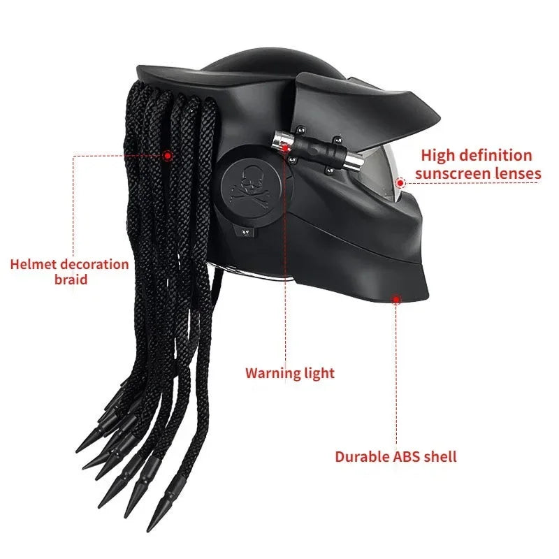 Blood Warrior Motorcycle Braid Predator Helmet