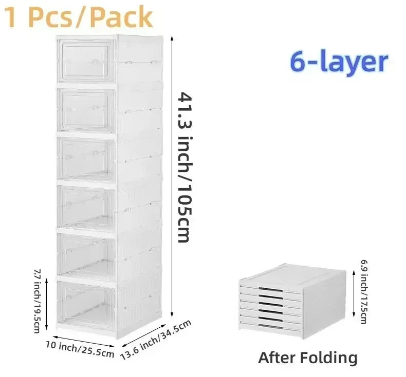 1x/2x Clear Shoes Cabinet Foldable