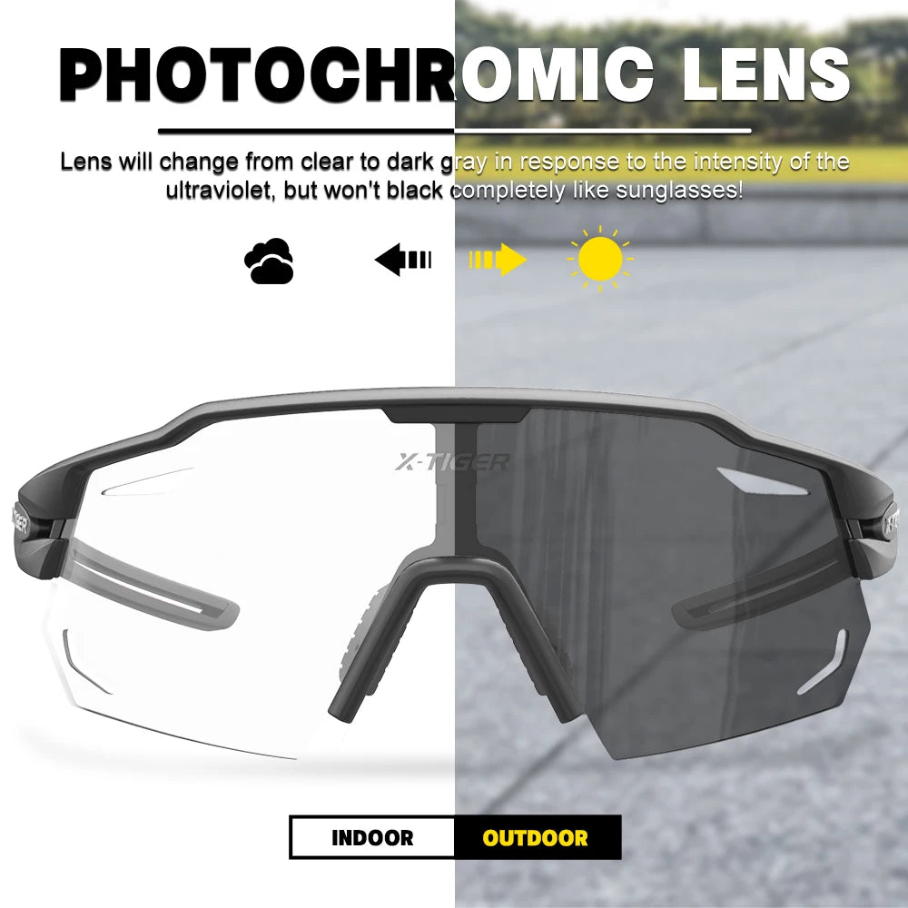 X-TIGER Photochromic Sunglasses Sport Cycling Glasses