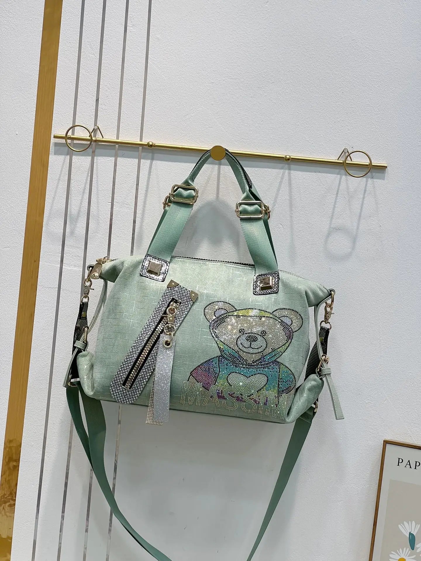 Womens High Capacity Cute Bear Shoulder Bag