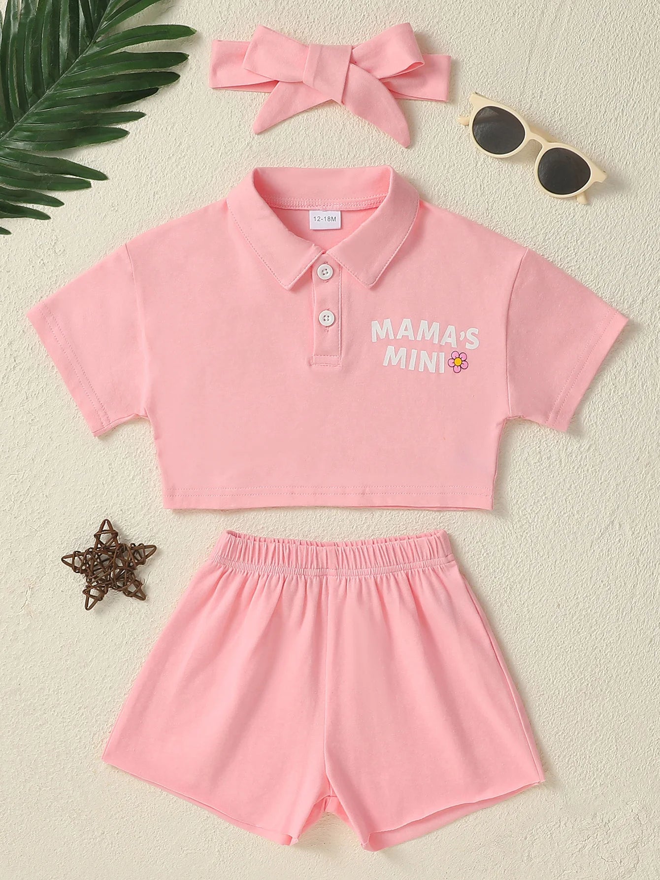 Toddler Girls Outfits Shirt+Shorts+Headband 3pc
