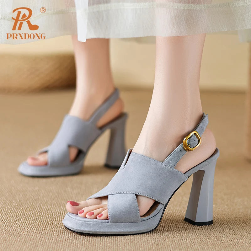 Women's Genuine Leather HIgh Heels Platform