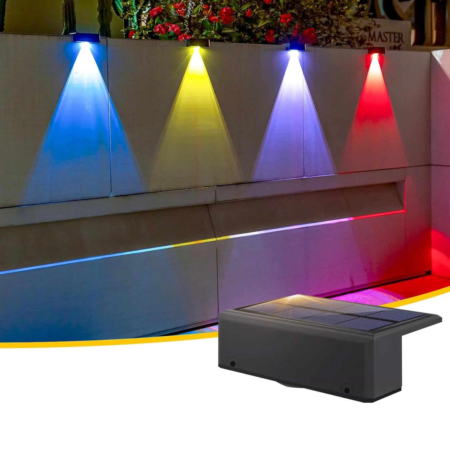 1/4pc Solar Fence Light 12 modes for Patio Backyard Deck Railing