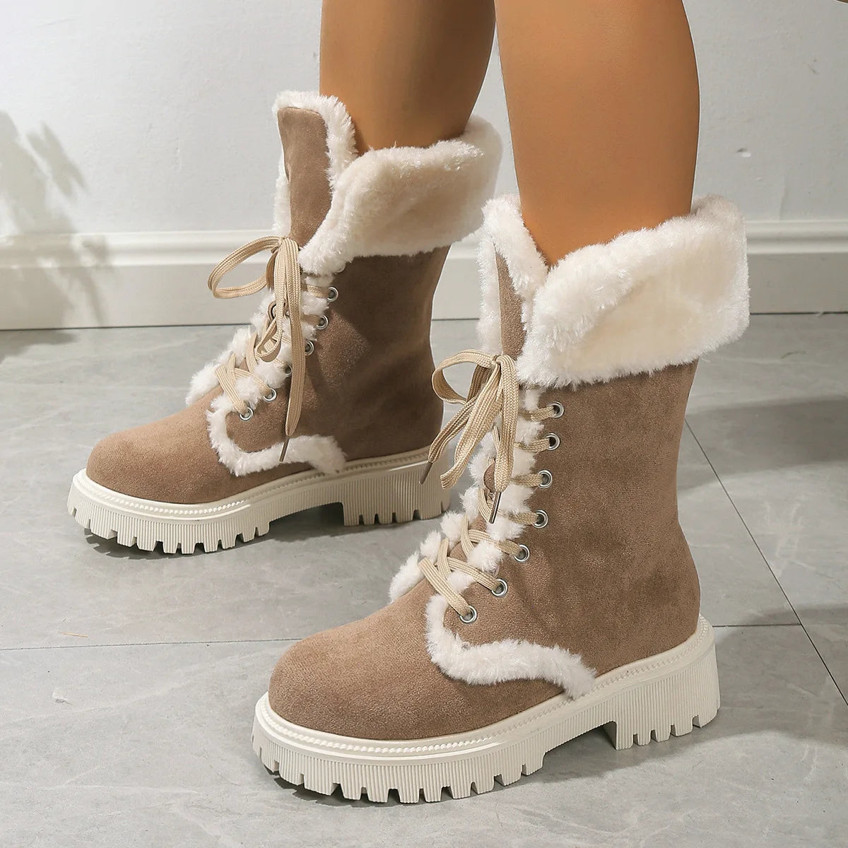 Womens Cozy Fleece Lined Snow Boots Insulated