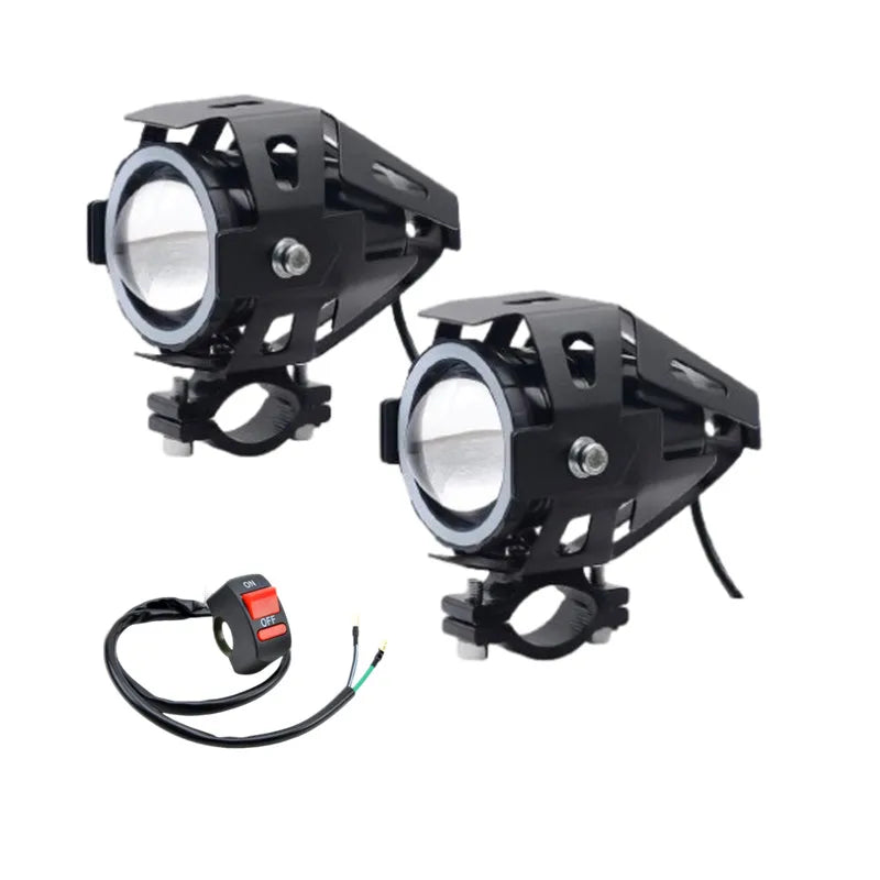 2×LED Angel Eye Motorcycle Headlights