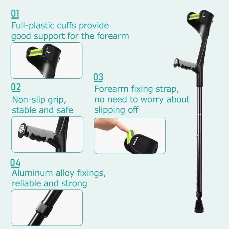 Adult Forearm Crutches (Pair) Walking Aids