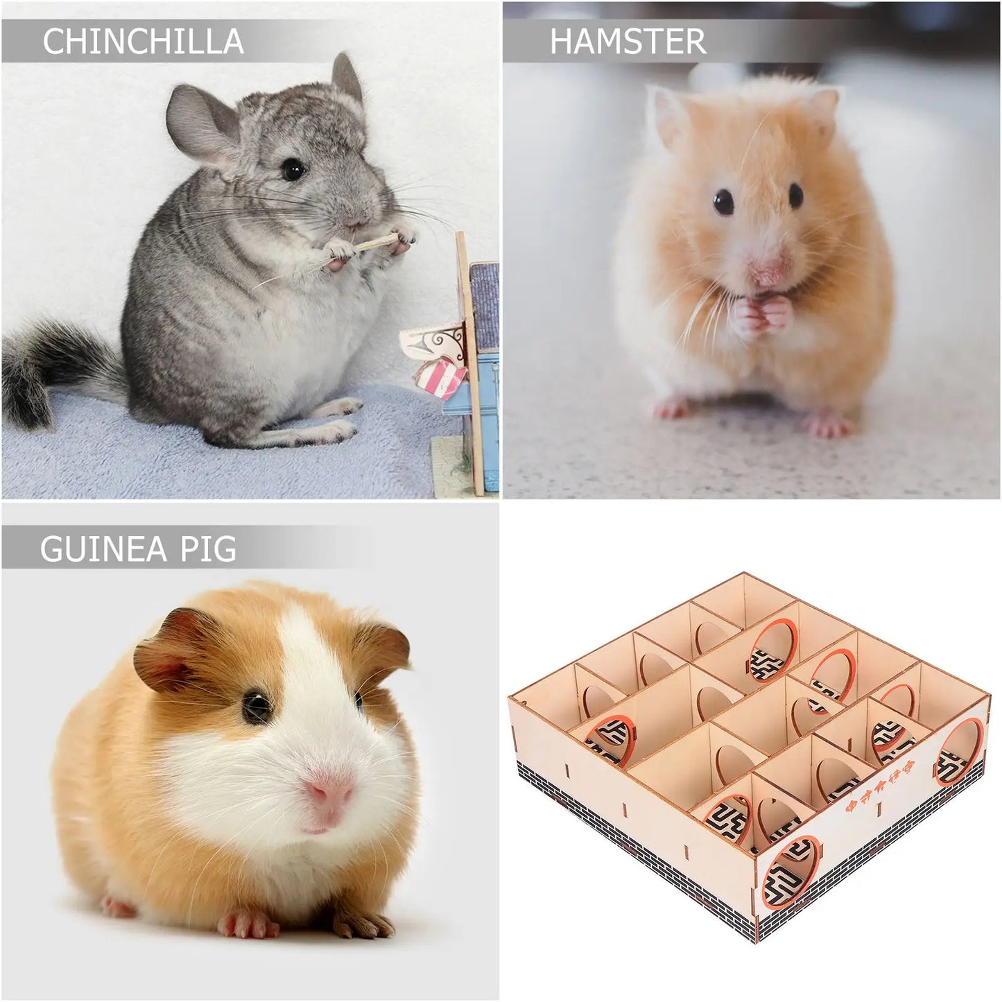 Wooden Hamster Maze Tunnel Small Pet