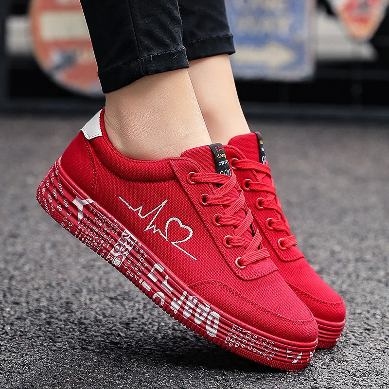 Womens Lace-up Breathable Canvas Lover Shoes