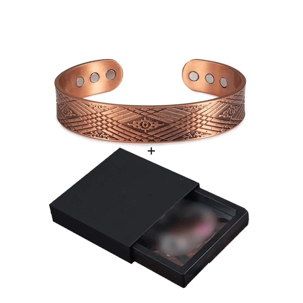 Solid Copper Magnetic Therapy 15mm Adjustable Arthritis Relief