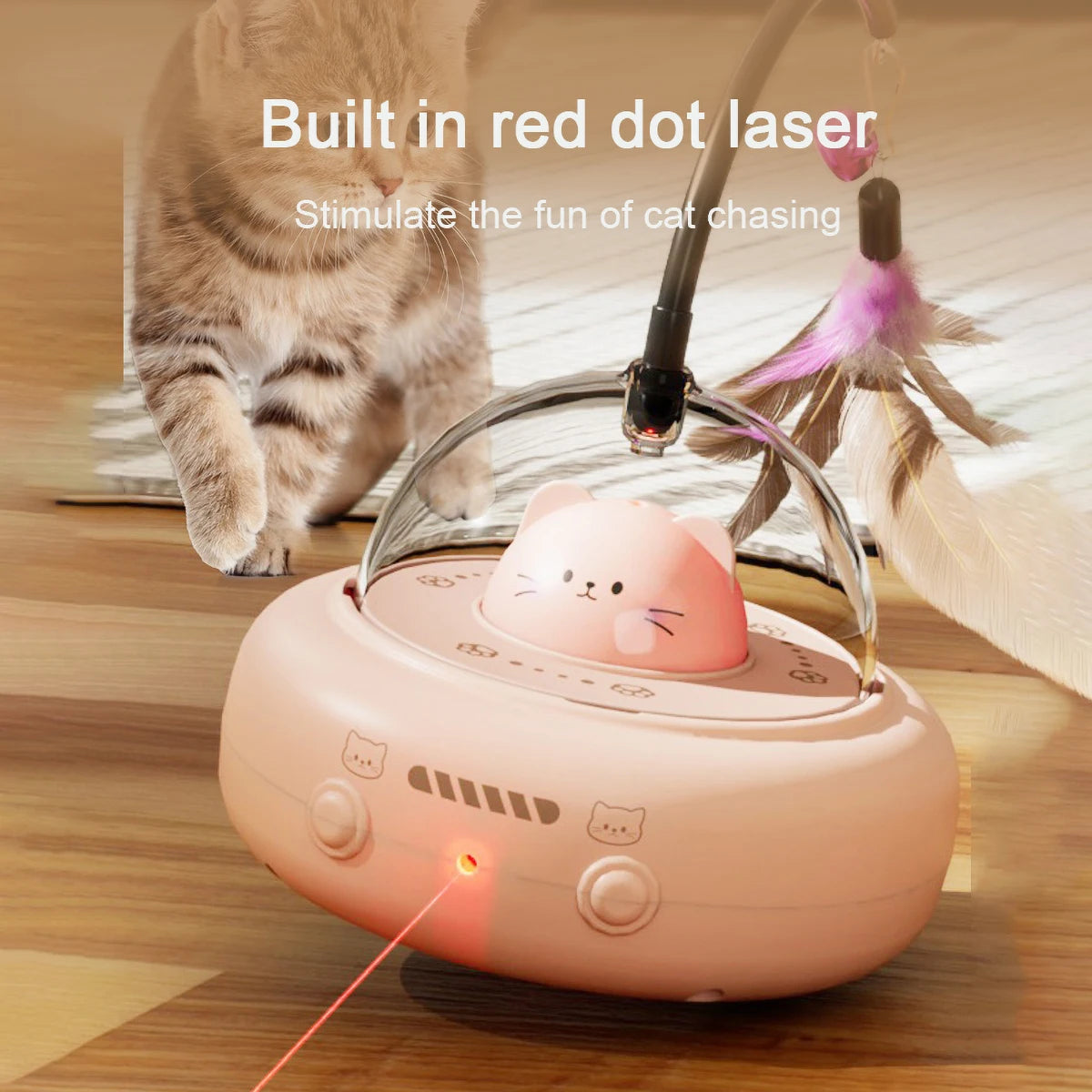 Intelligent Cat Toy Red Dot Laser with Obstacle Avoidance