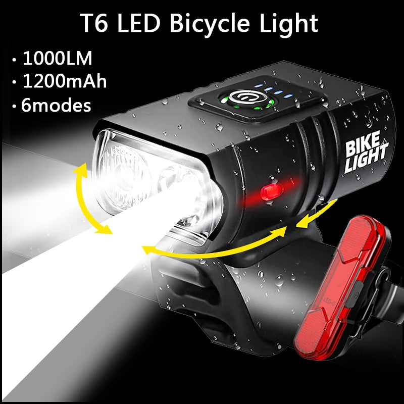 LED Bicycle Light 1000LM USB Rechargeable