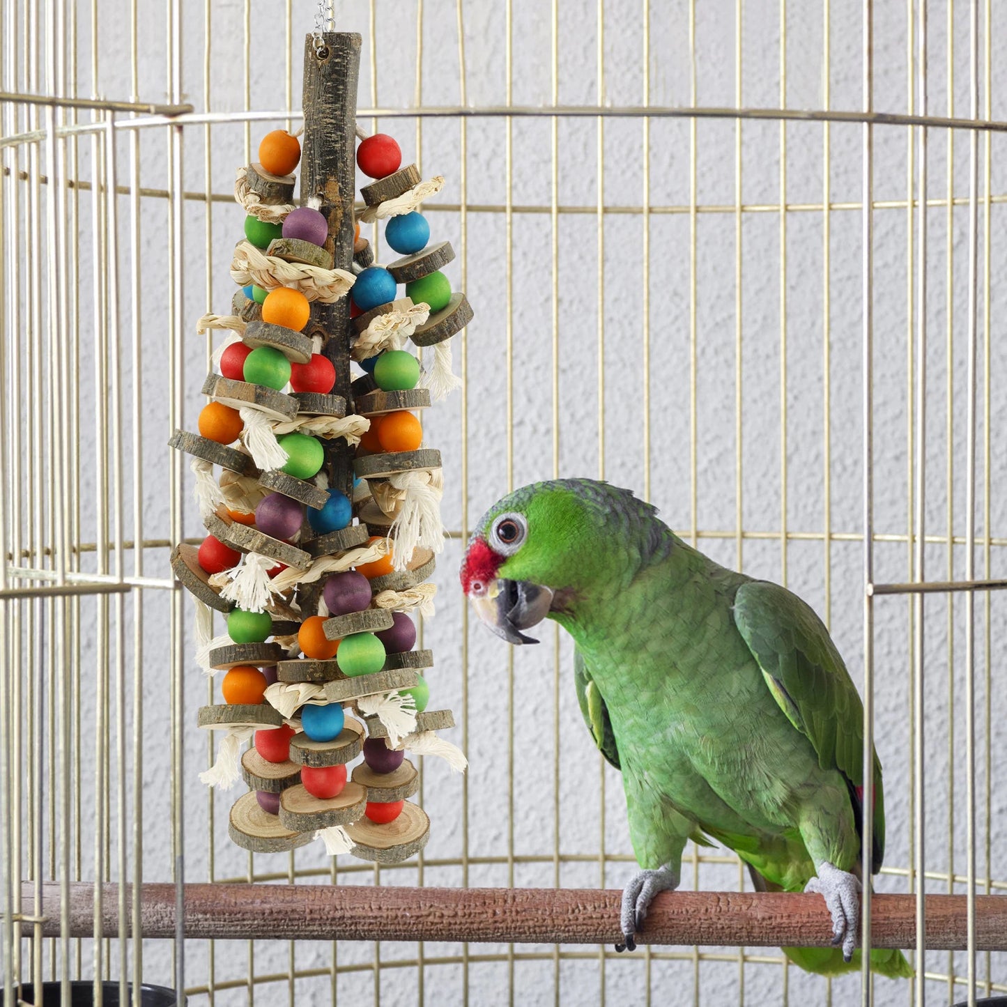 Wooden Parrot Chewing Blocks Tearing Toys