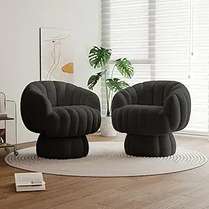 Mid Century Modern 360* Swivel Accent Chair Set of 2