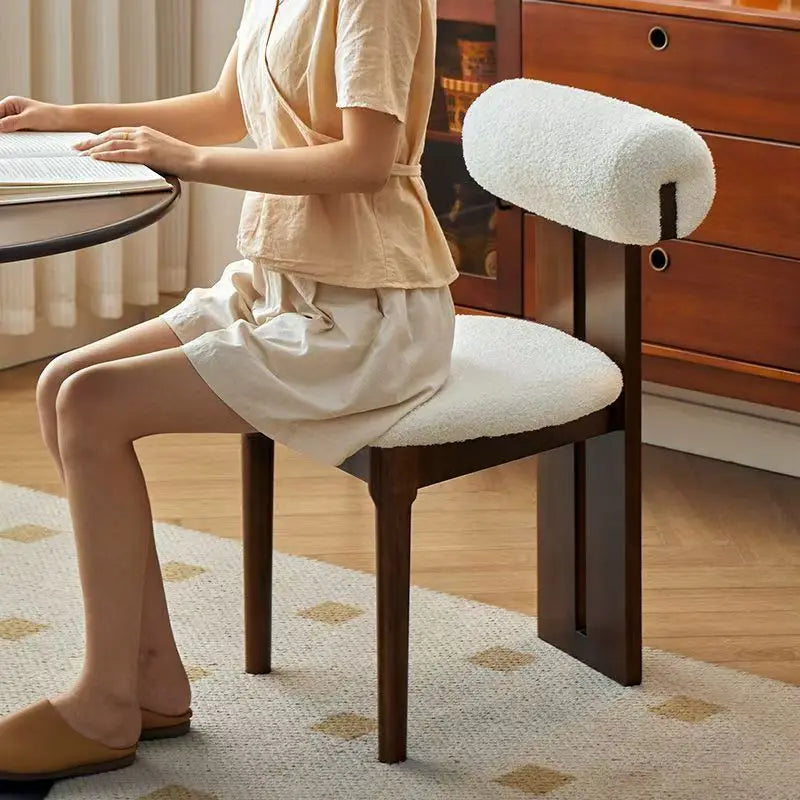 Nordic French Vintage Solid Wood Dining Chair
