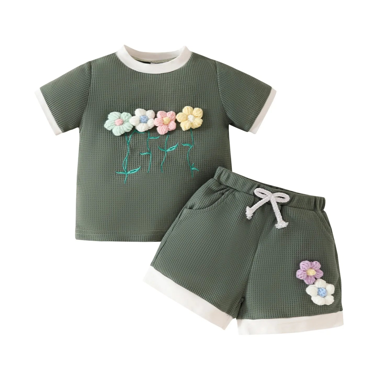 2Pc Short Sleeve T-shirt + Shorts Set