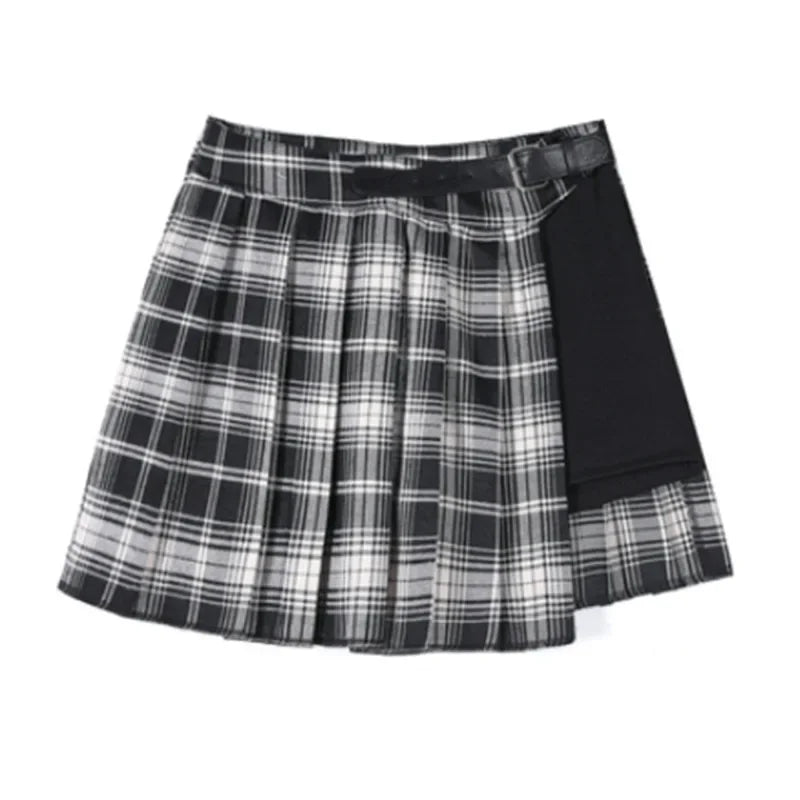 Gothic Style Pleated Irregular Mini Skirts