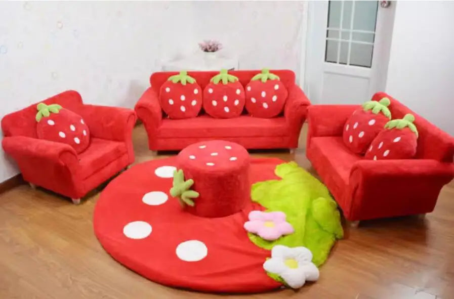 Children's Cute Cartoon Baby Fabric Strawberry Sofa