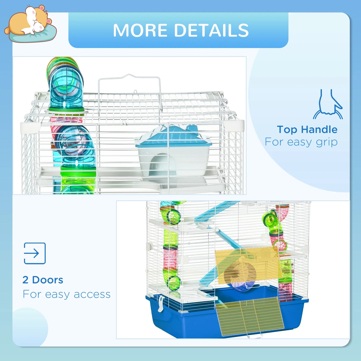 Extra Large 23" Hamster Cage with Tubes and Tunnels