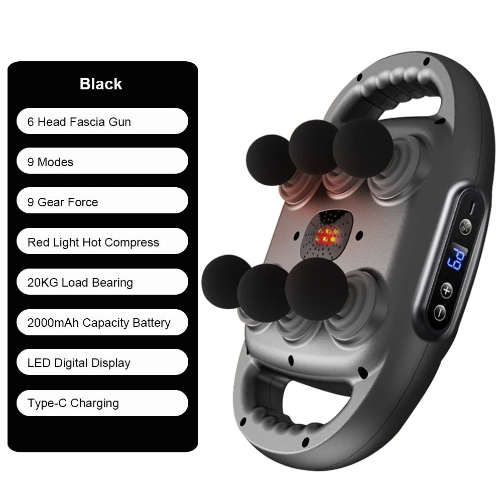 6 Heads Electric Massager Deep Tissue for Pain Relief Whole Body