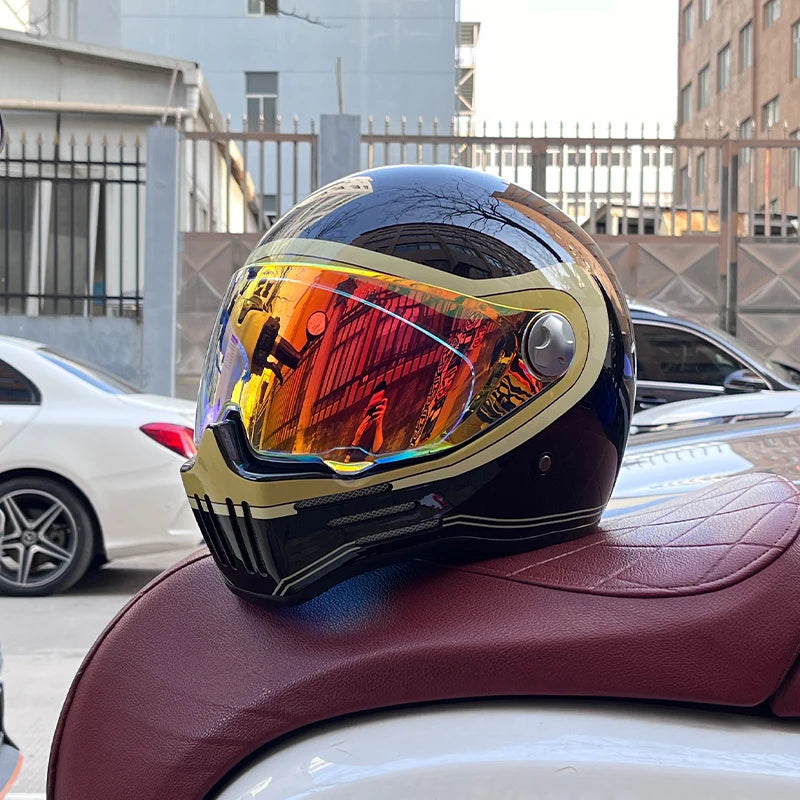 DOT Motorcross Vintage Full Face Retro Helmet