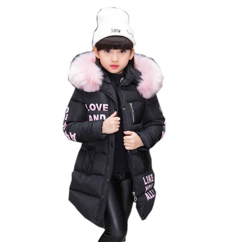 Winter Girls Parka Faux Fur Collar