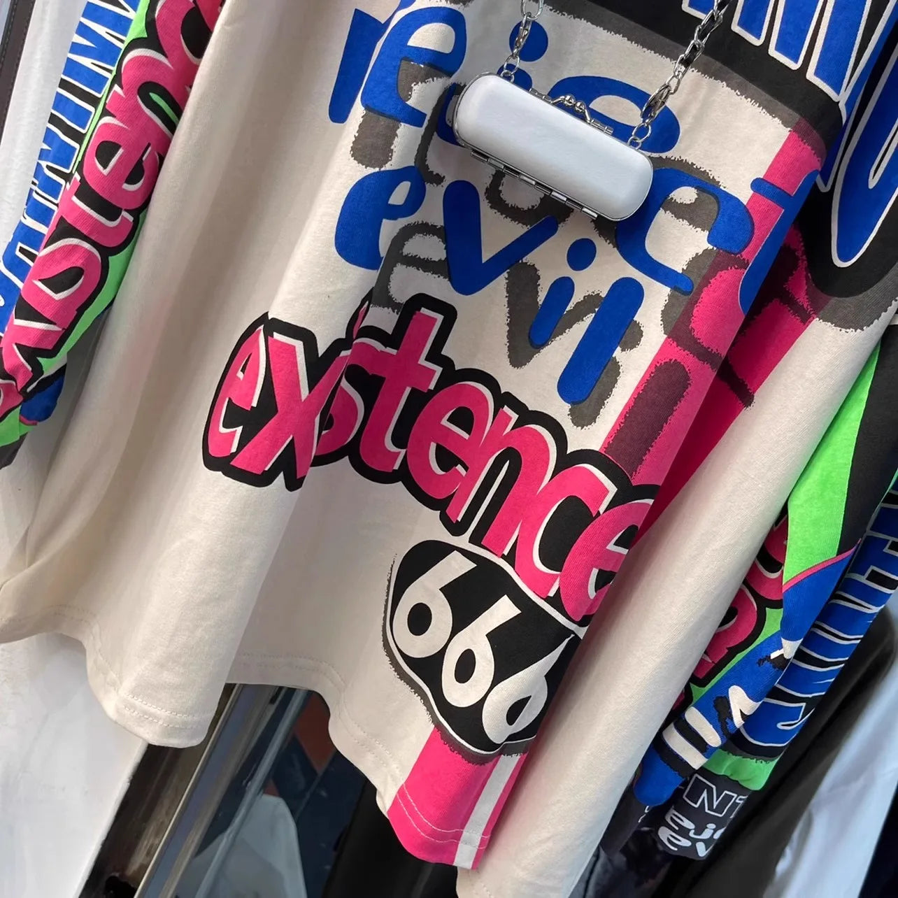 Oversized Spring Graffiti Maillard Top