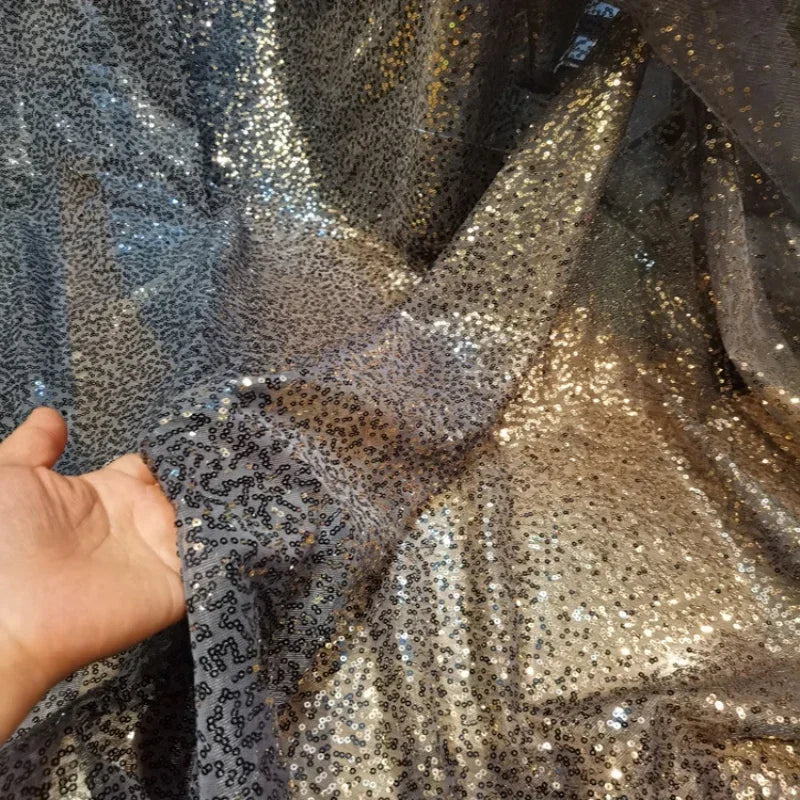 American Embroidery Gradient Modern Gold Luxury Curtains