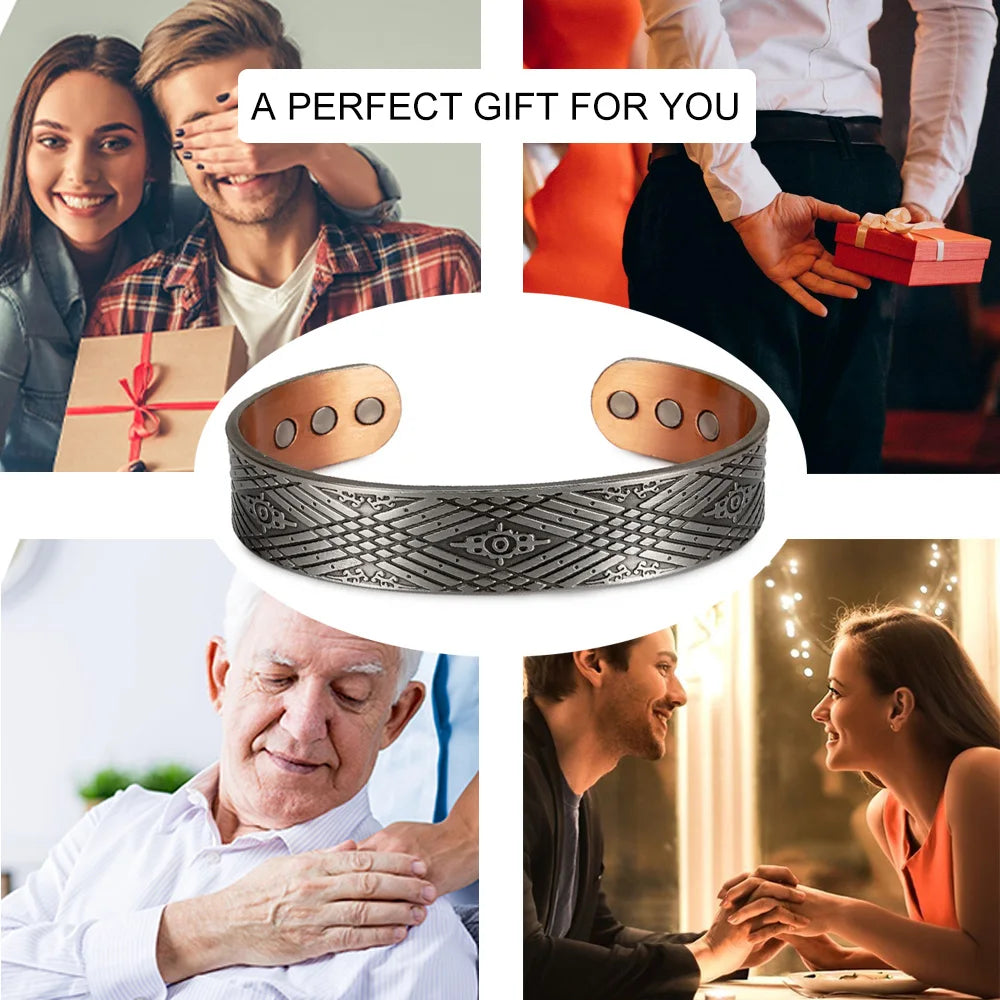 Solid Copper Magnetic Therapy 15mm Adjustable Arthritis Relief