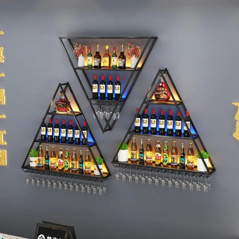 Bar Cabinet Antique Rack Wall Iron Bar