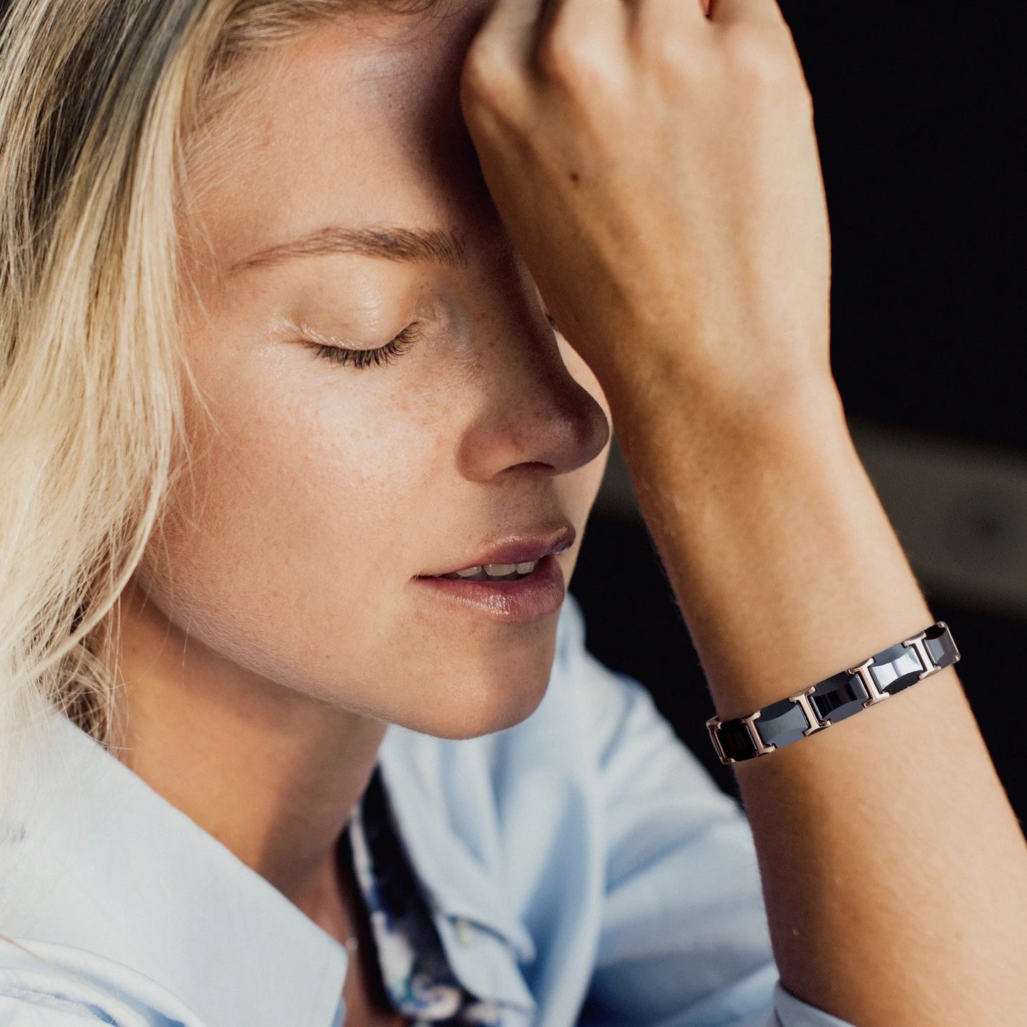Ceramic Titanium Hematite Magnetic Therapy Bracelet