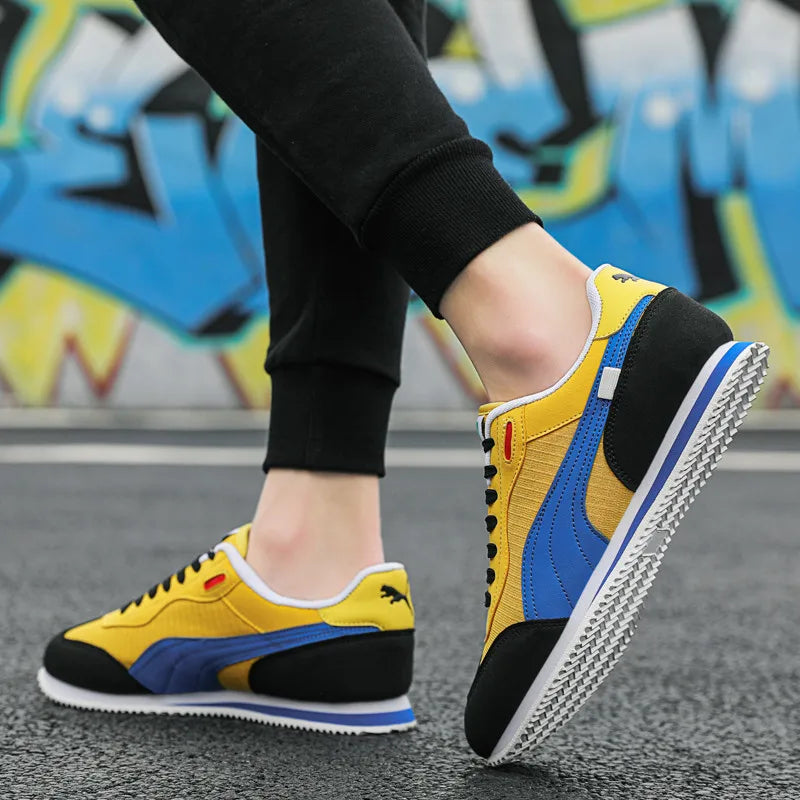 Retro Flat Yellow Men's Casual Sport Shoes