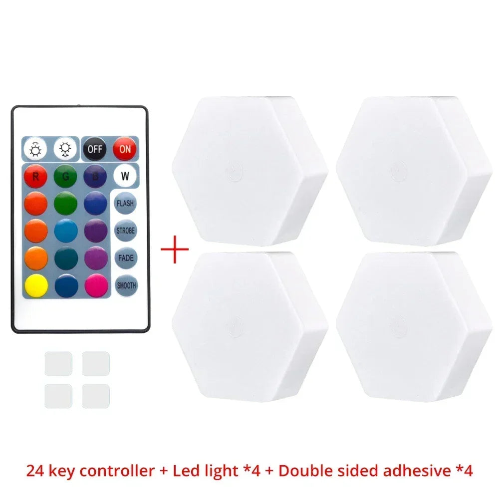 Quantum Hexagon LED RGB Touch Sensor Honeycomb Lights