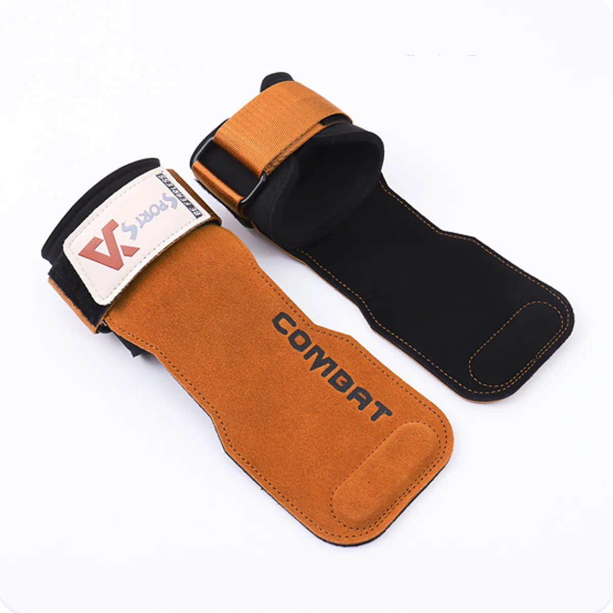 1Pair Pads Professional Cowhide Gym Gloves