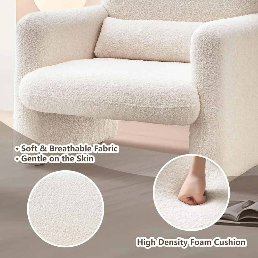 Modern Lamb Fabric Upholstered Arm Chair