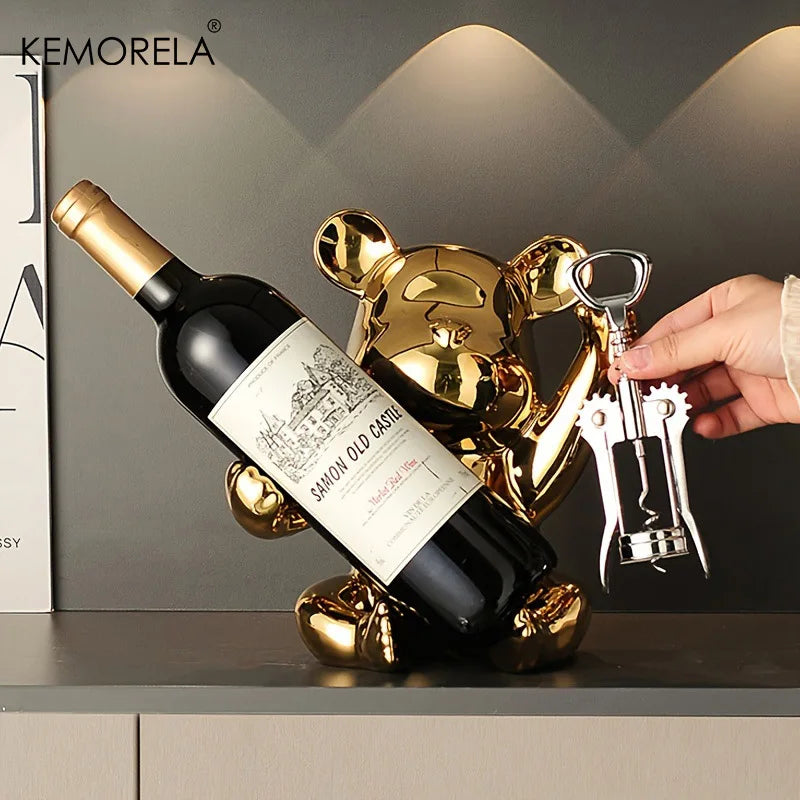 Creative Wine Rack with Bottle Opener Ceramic Cartoon